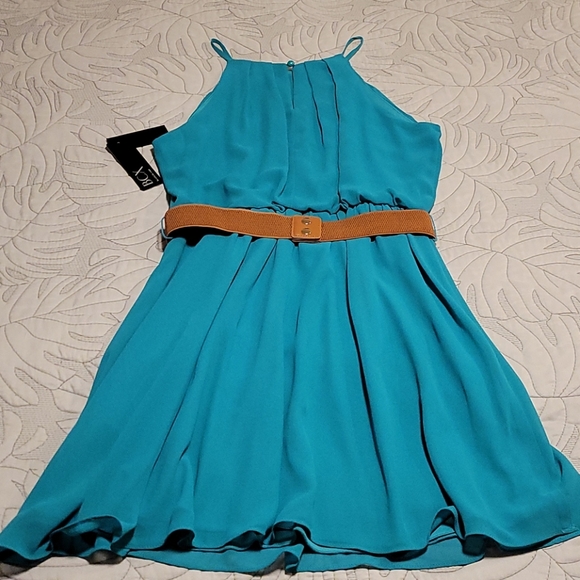 Sold sheer Turquoise dress - Picture 3 of 7